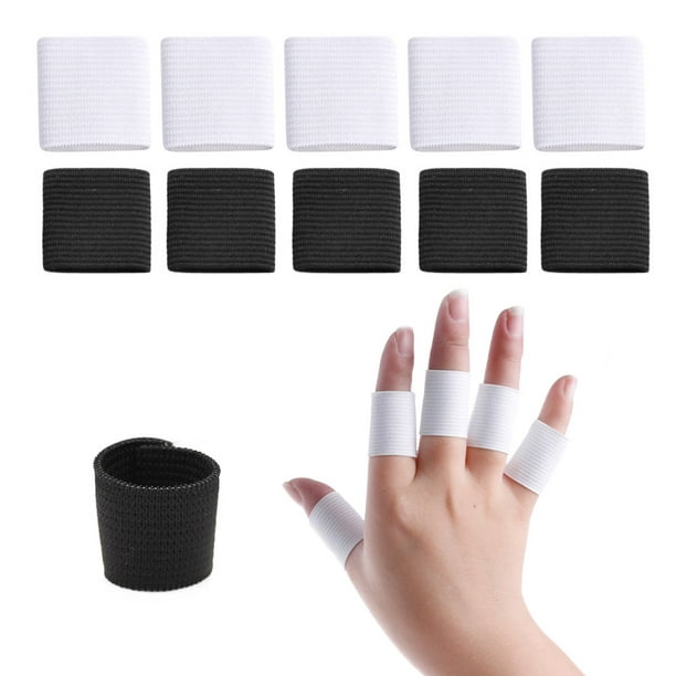 10x Black Stretchy Finger Protector Sleeve Support Arthritis Aid Straight Wrap